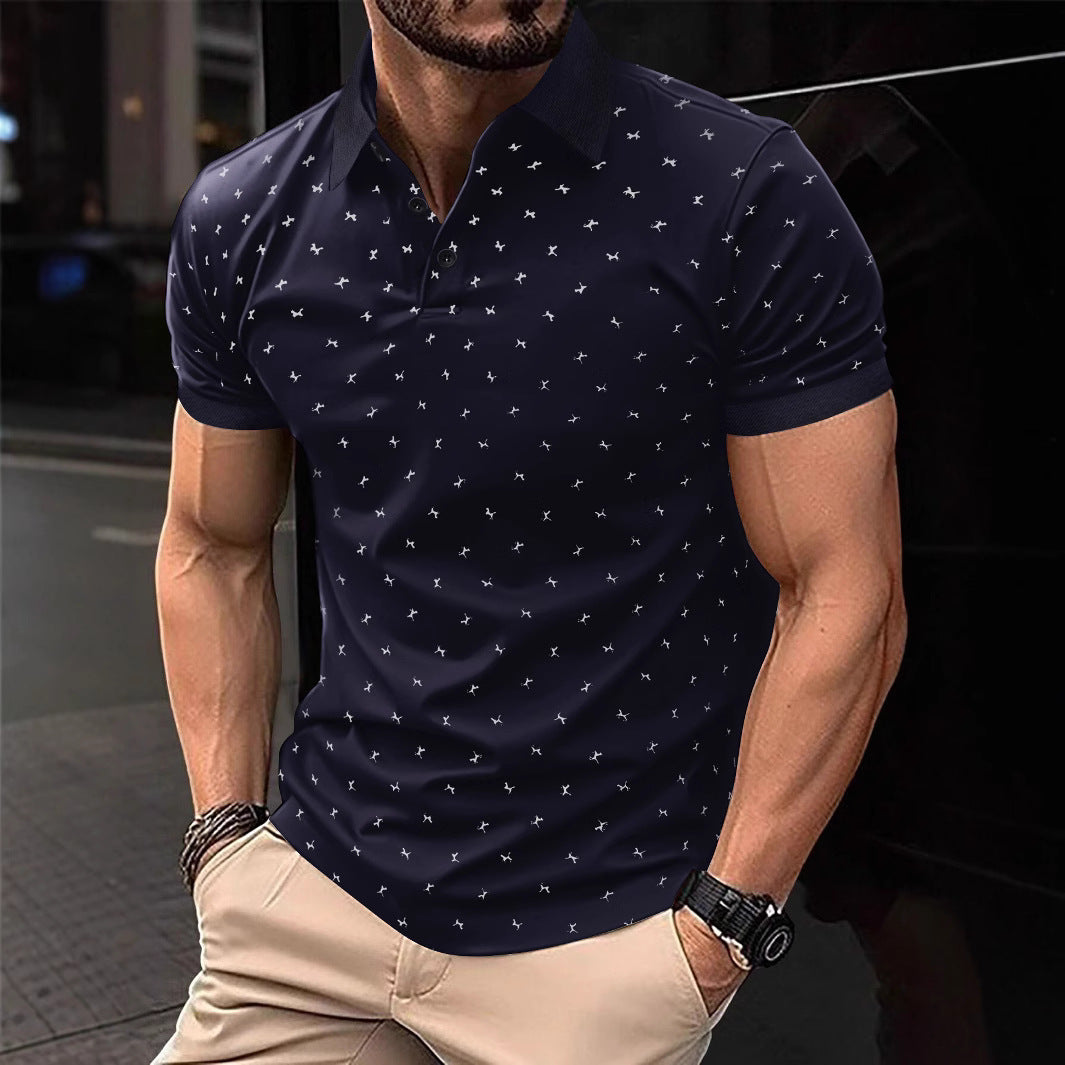 Herren Polohemd mit modernem floralem Design und hochwertiger Baumwollqualität Aliams
