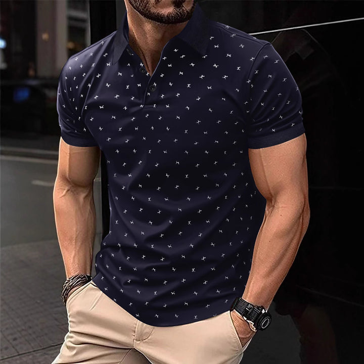 Herren Polohemd mit modernem floralem Design und hochwertiger Baumwollqualität Aliams