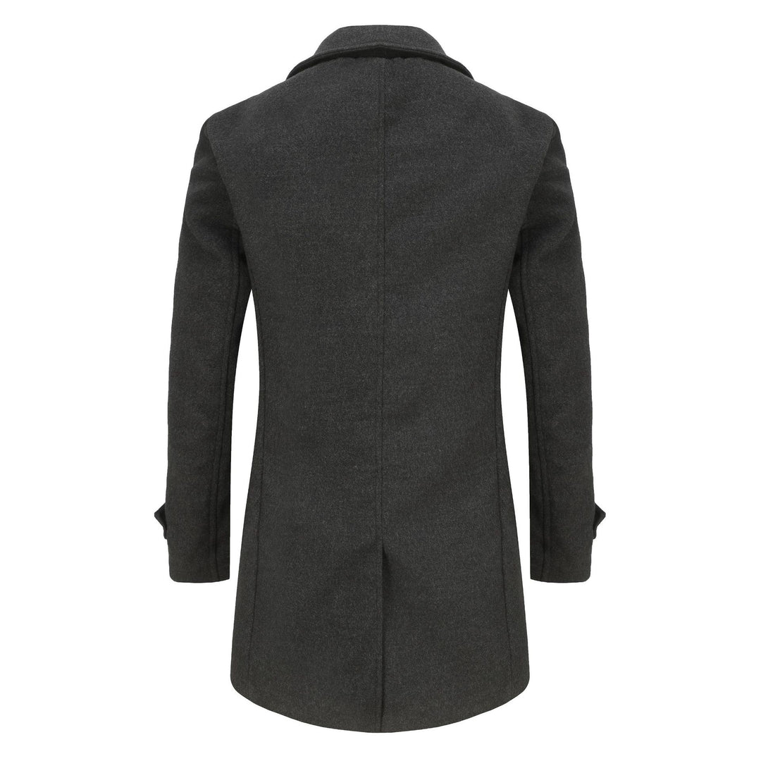 Herren stilvoller und eleganter Übercoat mit doppelter Knopfreihe Aliams