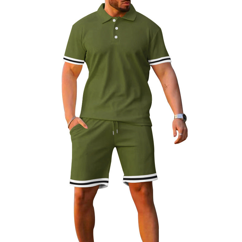 Herren Sommer-Polo und Shorts Set aus atmungsaktivem Material mit sportlichem Design Aliams