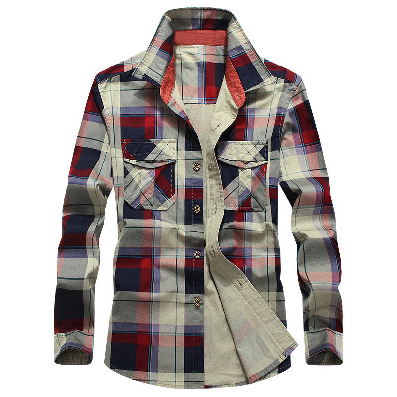 Herren Kariertes Langarmhemd Aliams