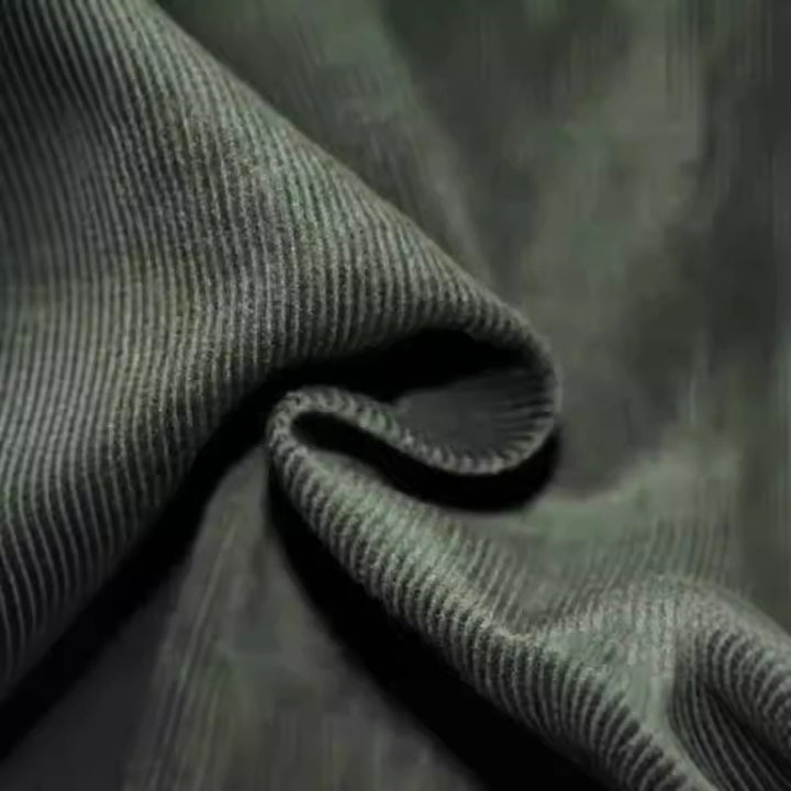 Herren Warmhaltendes Kord-Pullover mit Knopfleiste und Brusttasche Aliams