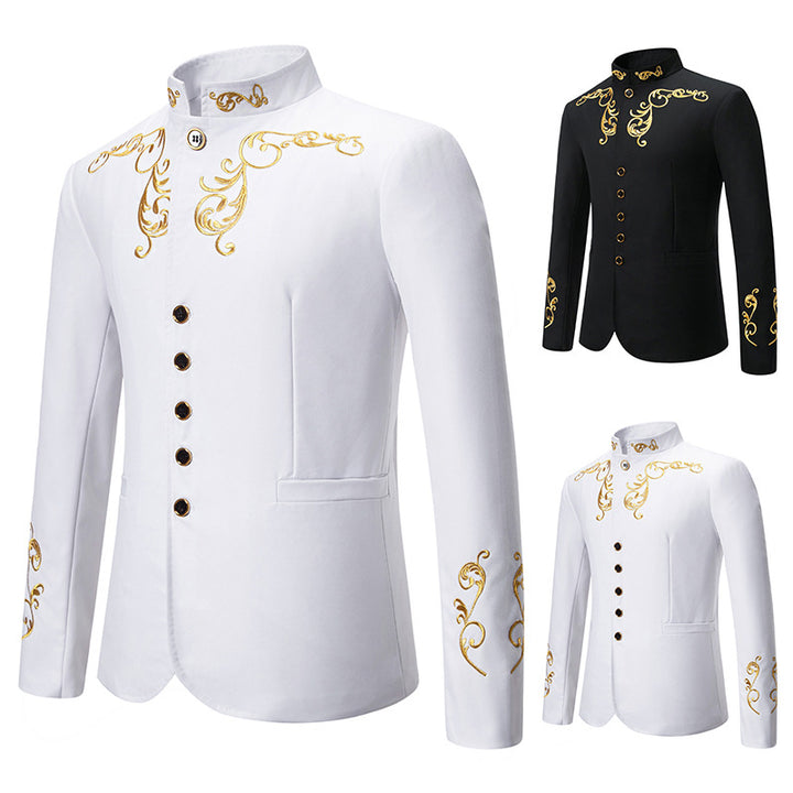 Herren Elegantes Blazer mit exquisiter Gold-Stickerei Aliams