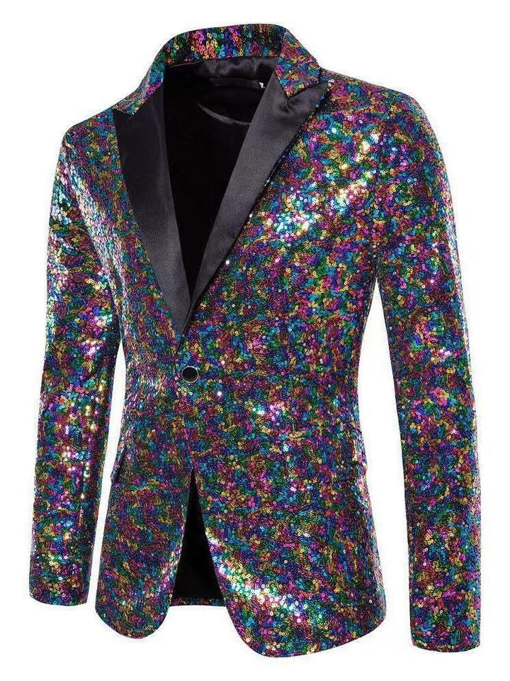 Herren eleganter Pailletten-Blazer mit edel dekorativen Akzenten Aliams