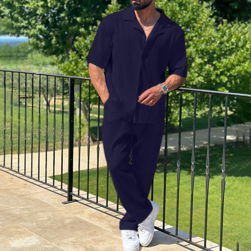 Herren elegantes und modisches Sommeranzug-Set mit Streifenmuster Aliams