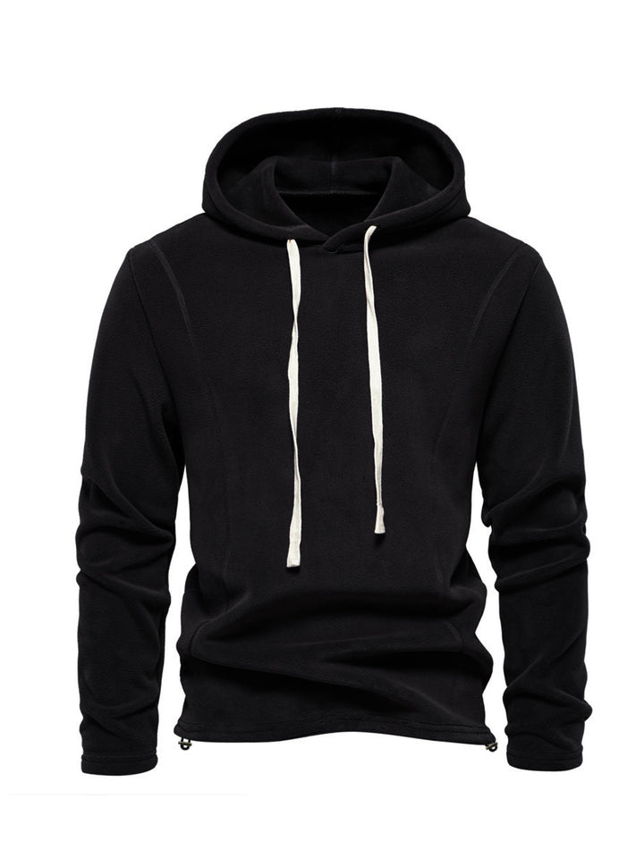 Herren Fleece Kapuzenpullover mit modischem Schnitt und seitlichen Reißverschlüssen Aliams