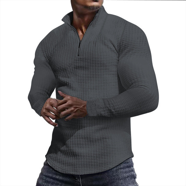 Herren Sportliches Langarmshirt mit strukturierter Oberfläche Aliams