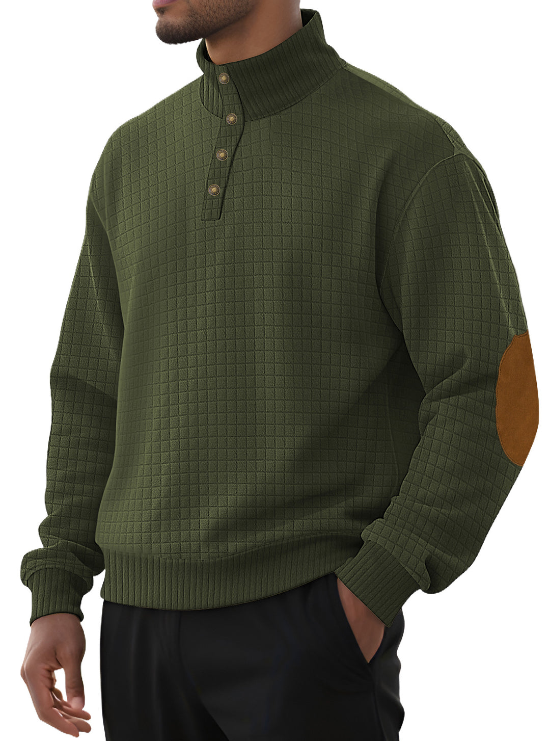 Herren Pullover mit strukturiertem Design und Knopfleiste Aliams