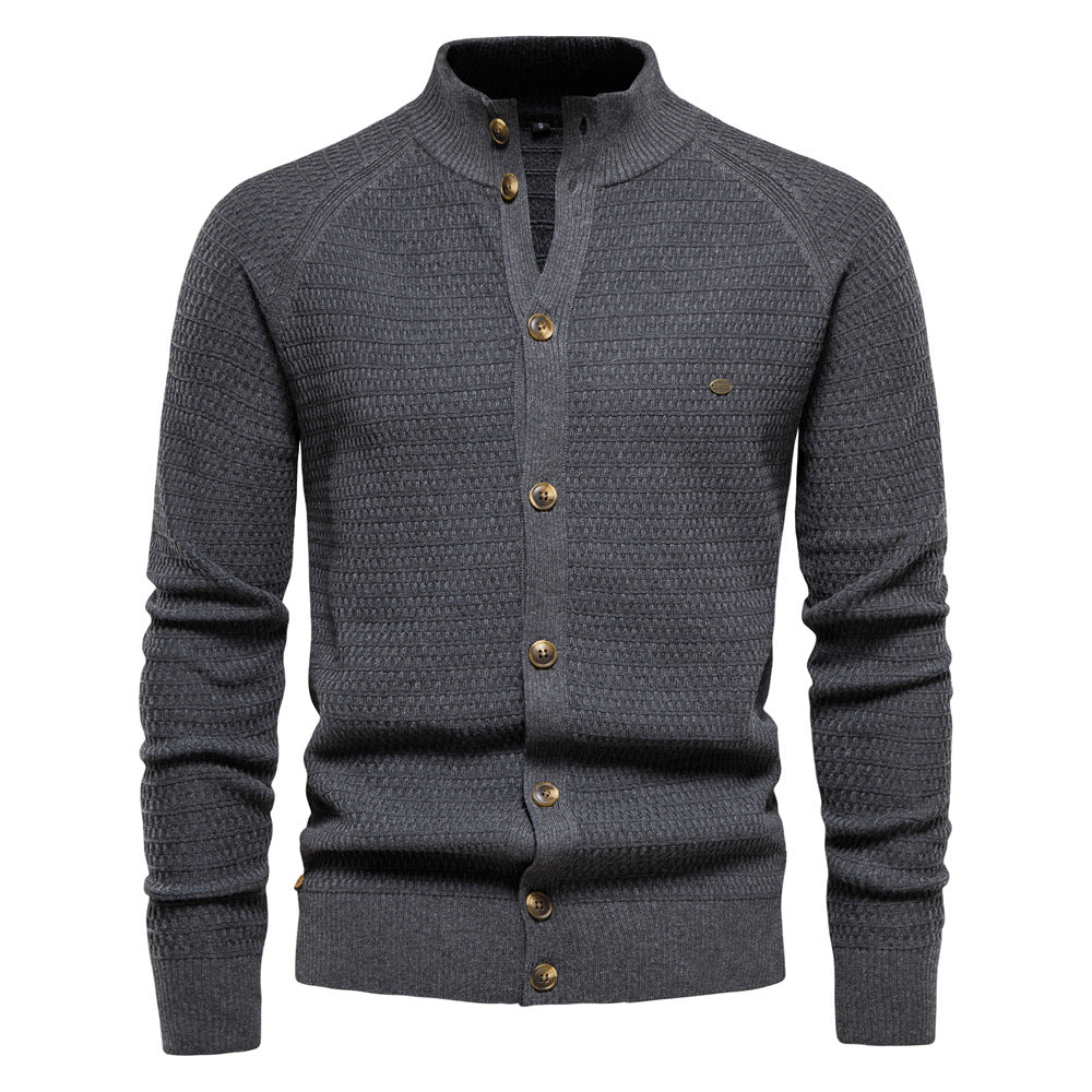Herren Strickjacke mit modernem Zipper und stilvollen Knopfdetails Aliams