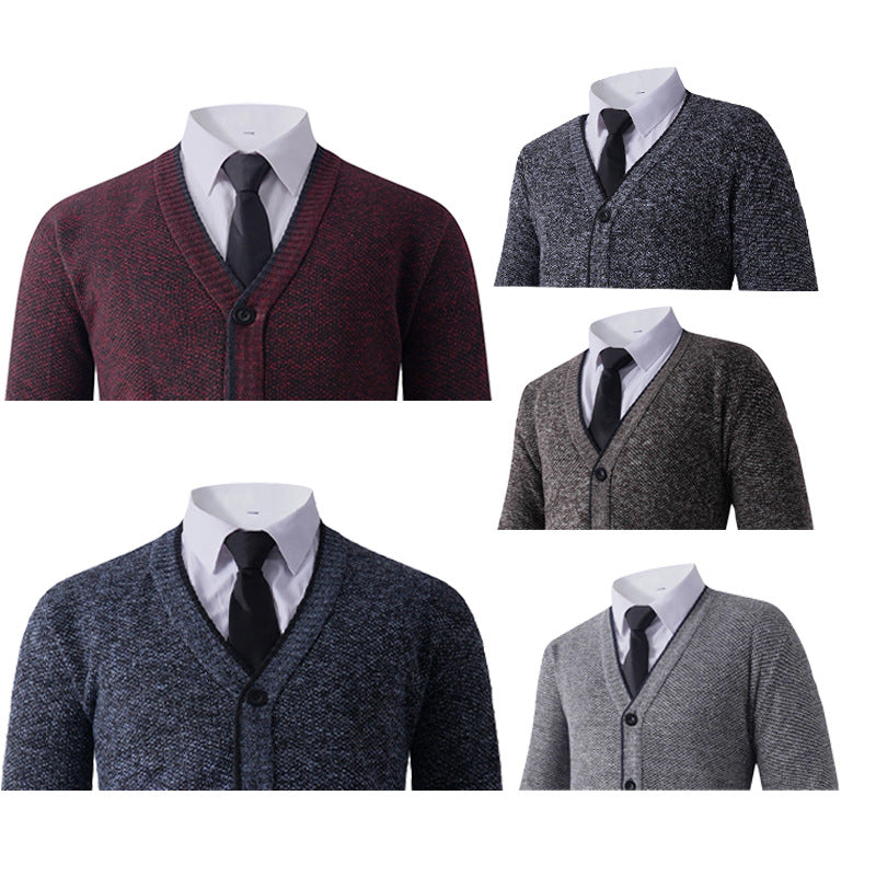 Herren Strickjacke mit V-Ausschnitt und klassischem Design Aliams