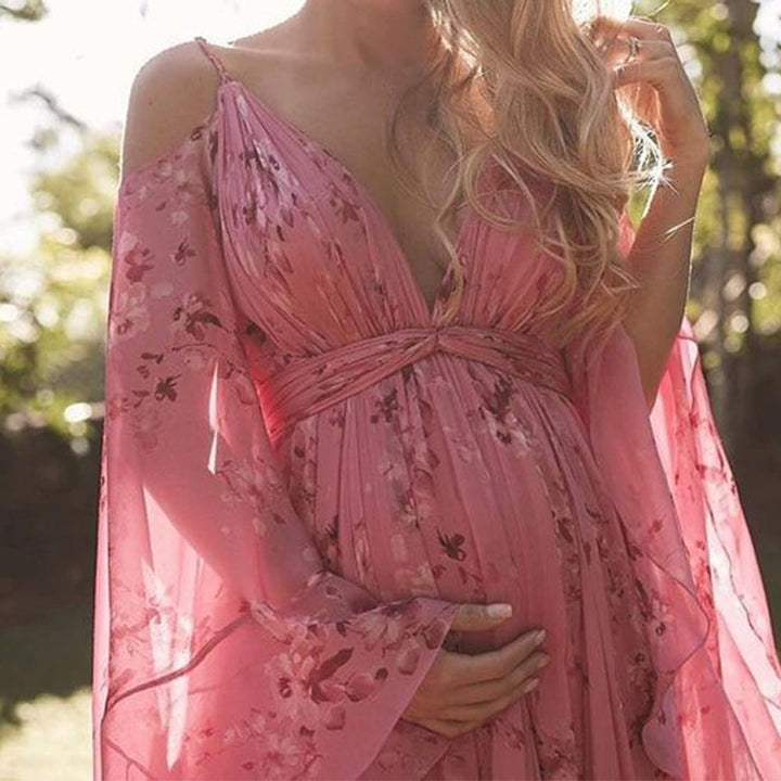 Aliams | Chiffonkleid mit ausgestellten Ärmeln