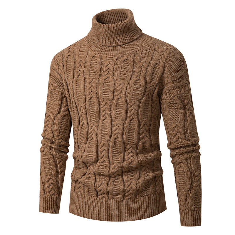 Herren Hochwertiger Rollkragenpullover mit Strukturmuster Aliams