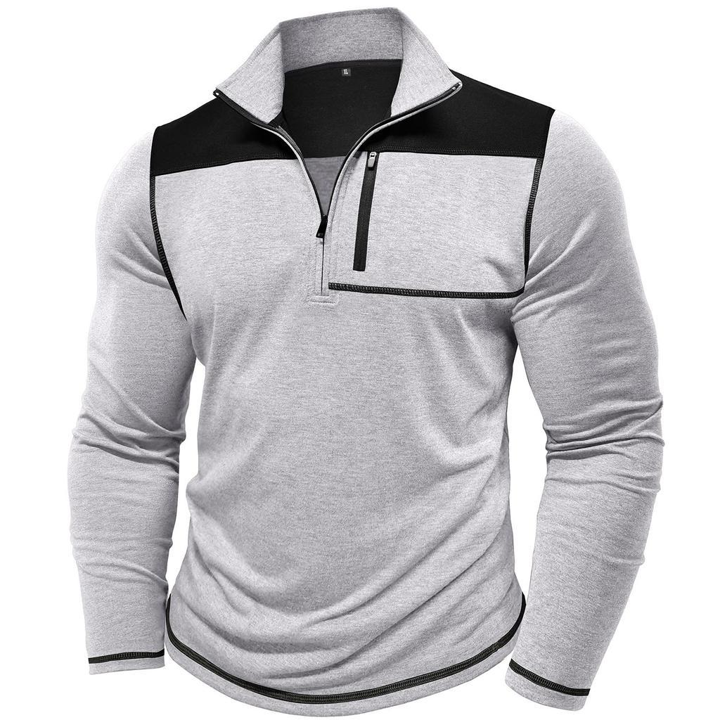 Herren sportlicher Half-Zip Pullover mit praktischer Brusttasche Aliams