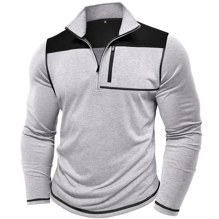 Herren sportlicher Half-Zip Pullover mit praktischer Brusttasche Aliams