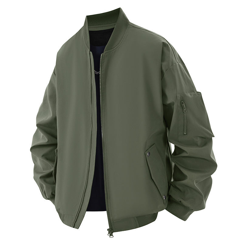 Herren funktionale Bomberjacke mit mehreren Taschen Aliams