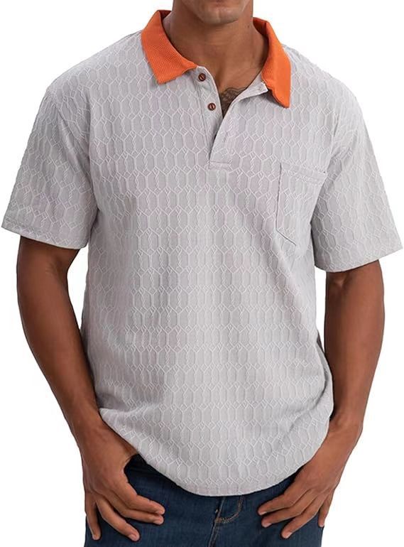 Herren Poloshirt mit strukturiertem Design und kontrastierendem Kragen Aliams