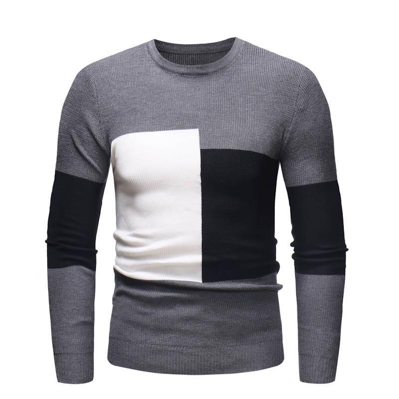 Herren Designer Pullover mit modernem Blockmuster Aliams