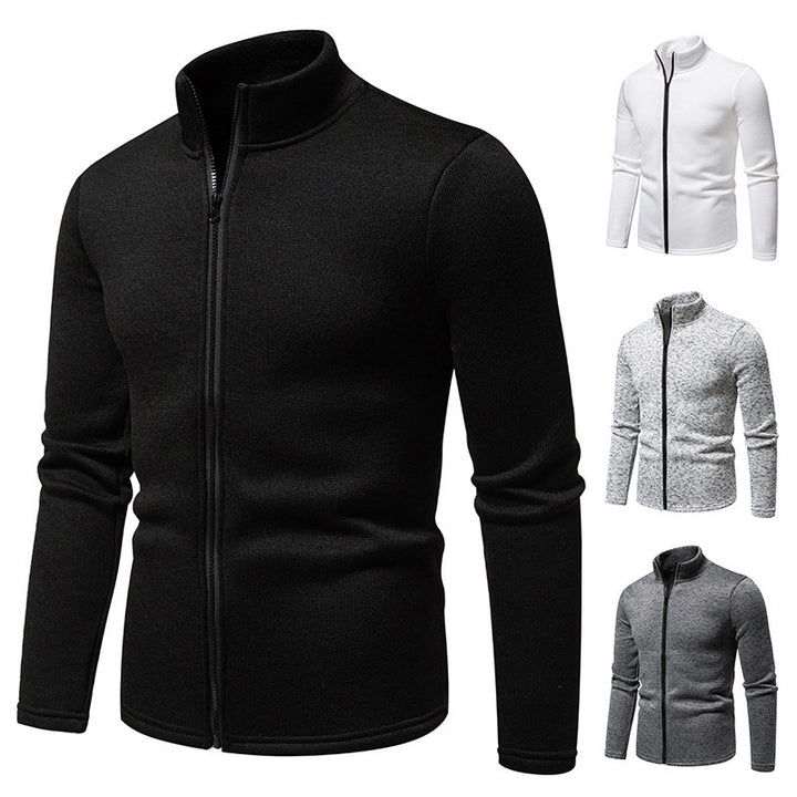 Herren Fleecejacke mit Stehkragen und durchgehendem Reißverschluss Aliams