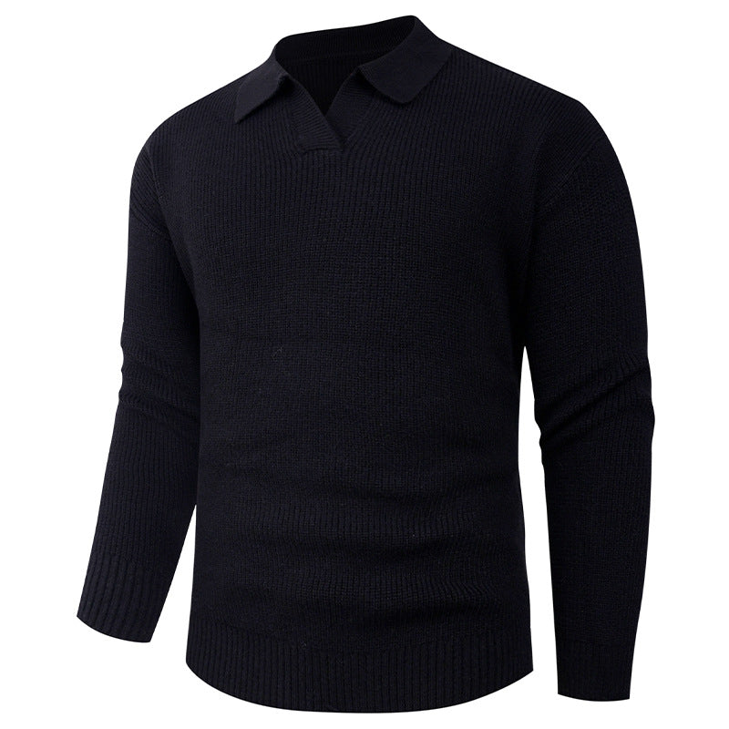 Herren eleganter Strickpullover mit modernem V-Ausschnitt und strukturiertem Design Aliams