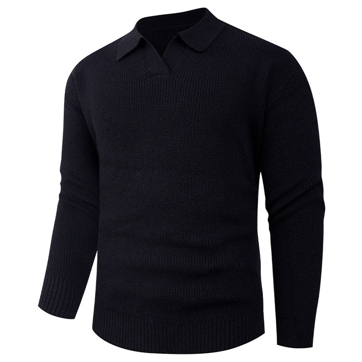 Herren eleganter Strickpullover mit modernem V-Ausschnitt und strukturiertem Design Aliams