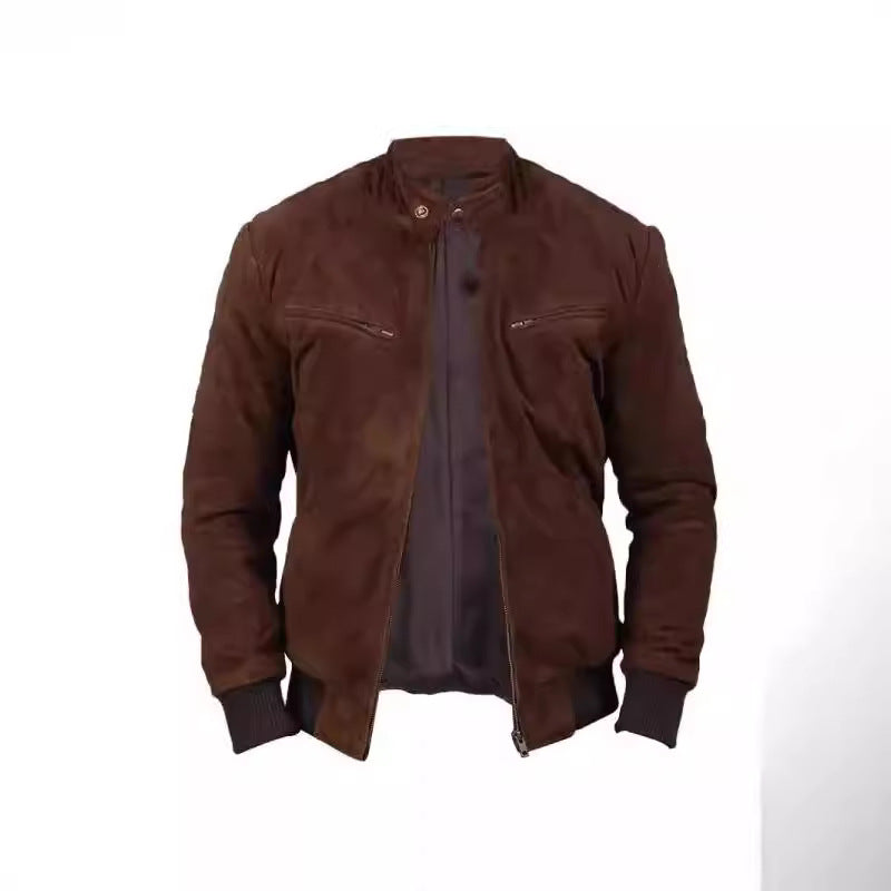 Herren Wildlederjacke im modernen Design mit praktischen Taschen Aliams