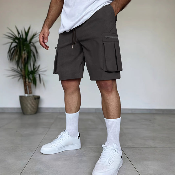 Herren Utility Cargo Shorts mit Reißverschluss Taschen Aliams