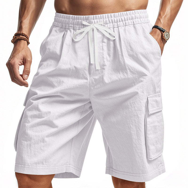 Herren Cargo-Shorts mit elastischem Bund und vielseitigen Taschen Aliams