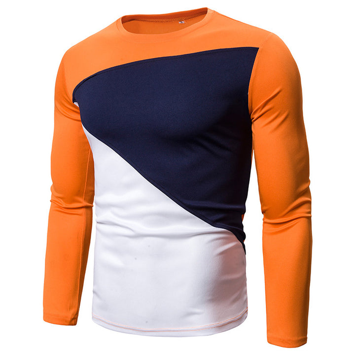 Herren Sportliches Langarmshirt mit innovativem Farbblockdesign Aliams