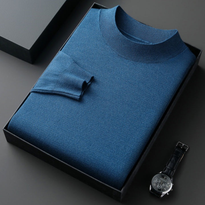 Herren eleganter Rundhalspullover aus feiner Baumwollmischung Aliams