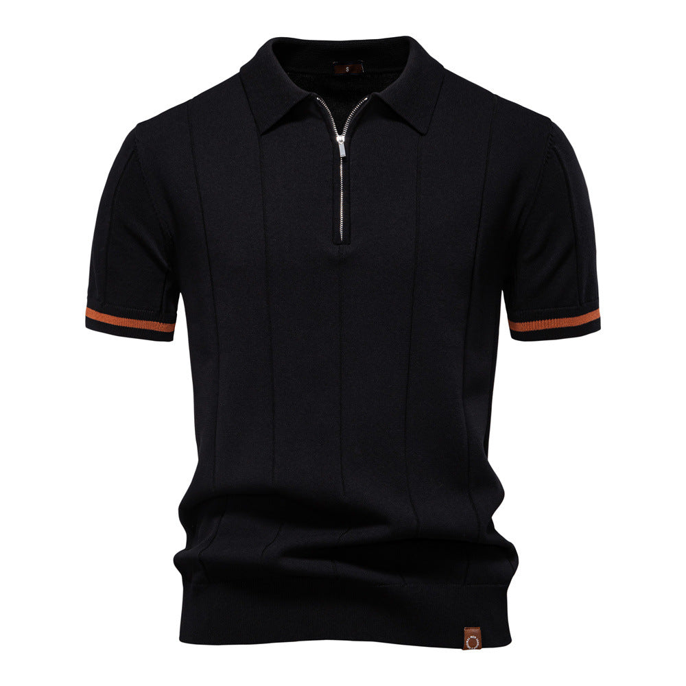 Herren Polohemd mit kurzer Knopfleiste und strukturiertem Design Aliams