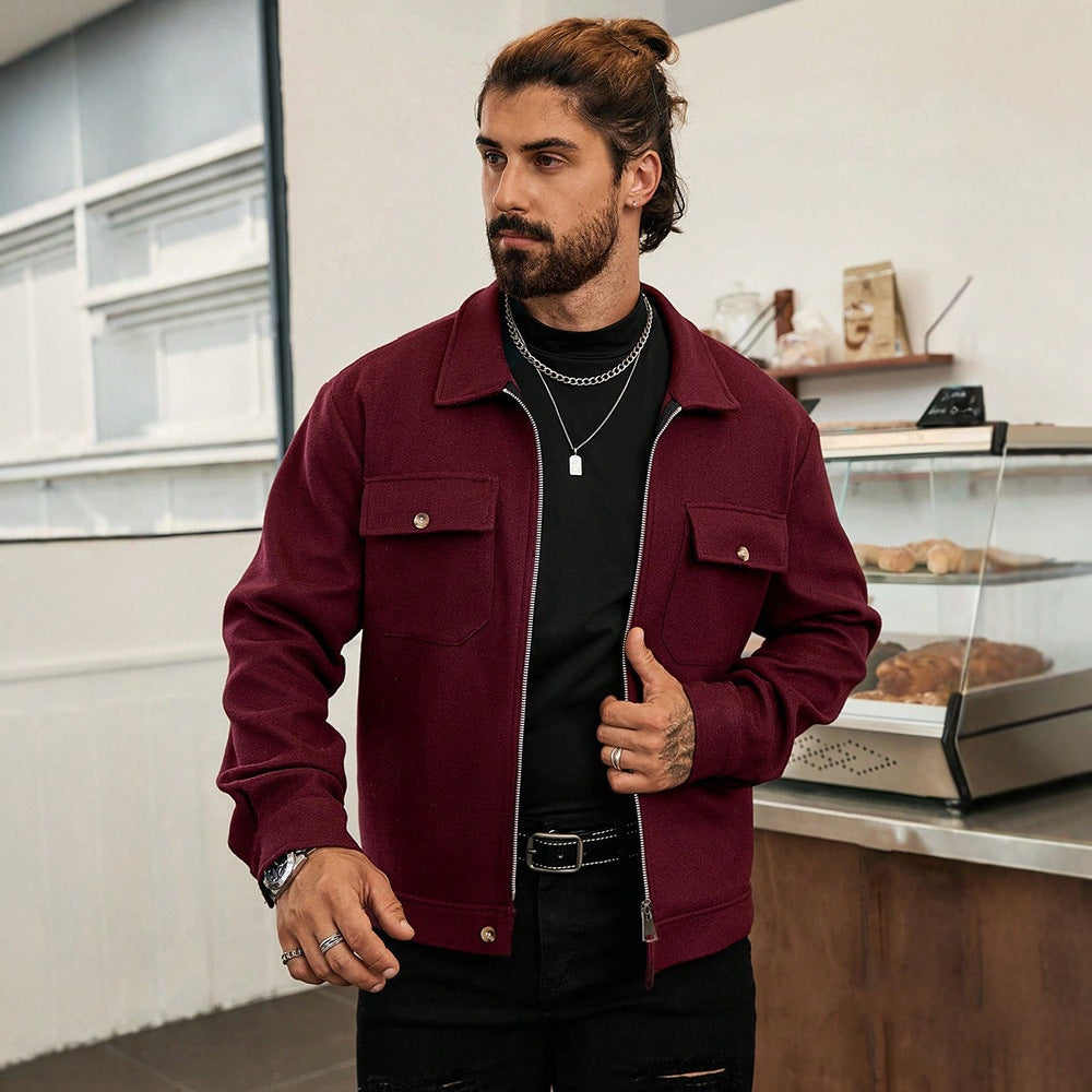 Herren City-Stil Jacke mit verstecktem Reißverschluss von Aliams