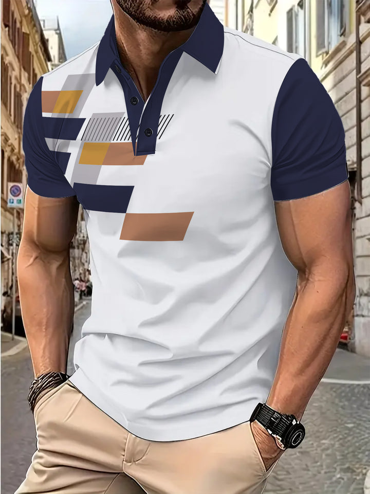 Herren Poloshirt mit modischem Grafikdesign Aliams