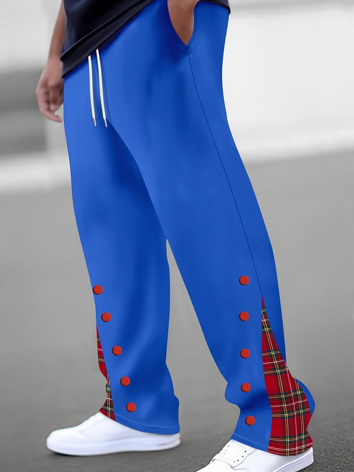 Herren Sportliche Jogginghose mit kontrastierenden Druckknöpfen und atmungsaktivem Stoff Aliams