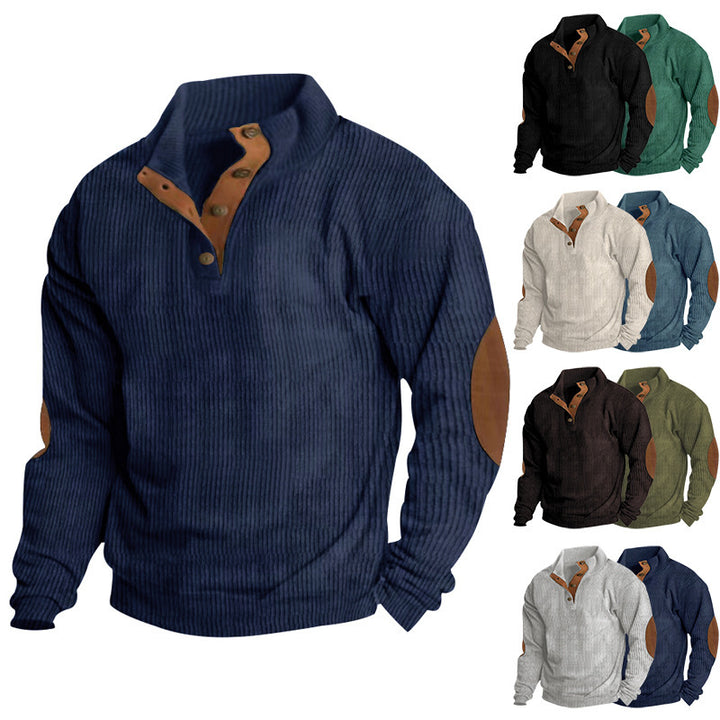 Herren strukturierter Pullover mit Kontrastdetails Aliams
