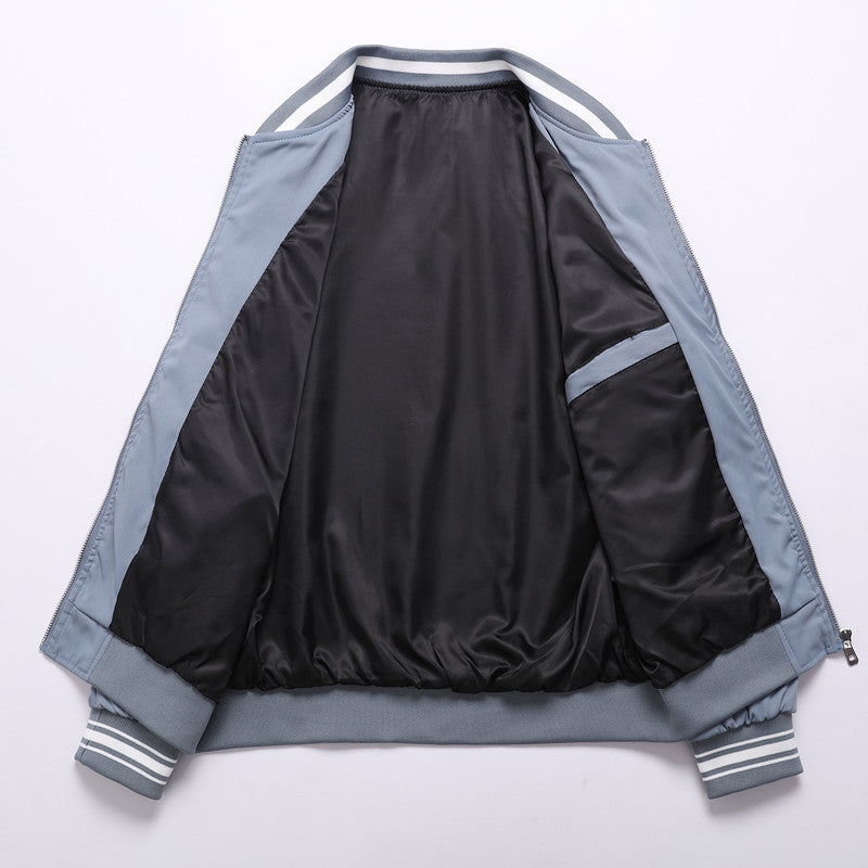Herren sportliche Bomberjacke im College-Stil mit elastischen Bündchen Aliams