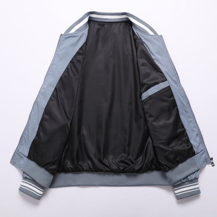 Herren sportliche Bomberjacke im College-Stil mit elastischen Bündchen Aliams