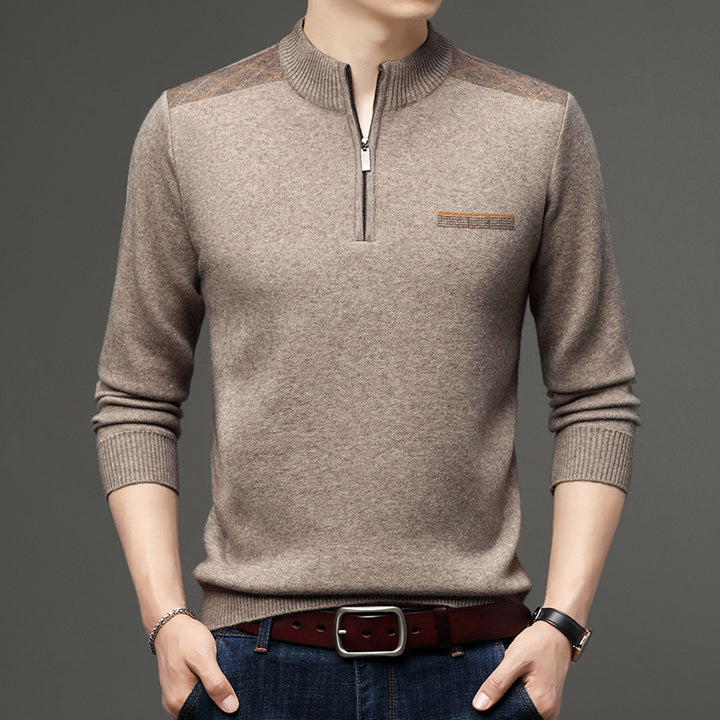 Herren eleganter Halbzip Pullover Aliams