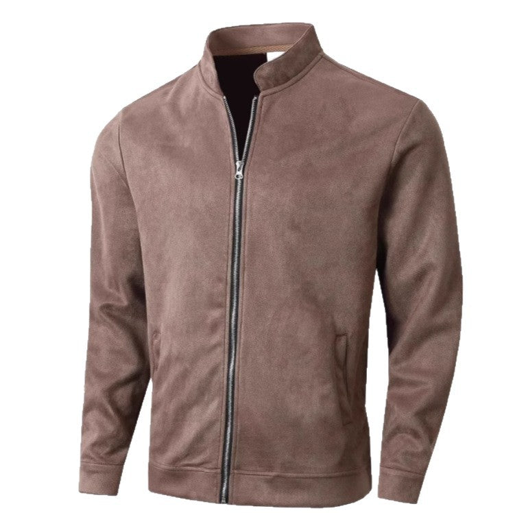 Herren Fleecejacke mit Stehkragen und seitlichen Taschen Aliams
