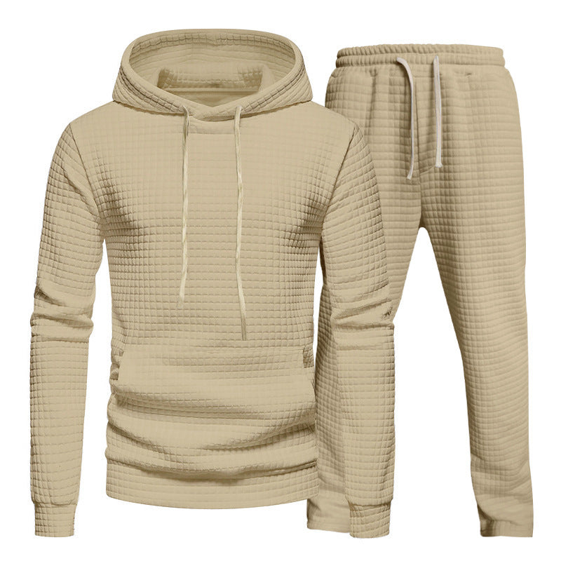 Herren Freizeit-Hoodie und Jogginghose-Set mit strukturiertem Design Aliams