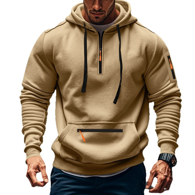 Herren sportlicher Hoodie mit praktischen Reißverschlusstaschen und verstellbarem Kapuzenzug Aliams