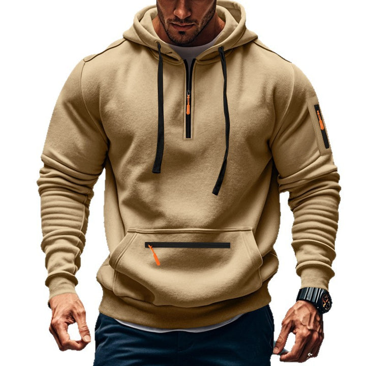 Herren sportlicher Hoodie mit praktischen Reißverschlusstaschen und verstellbarem Kapuzenzug Aliams