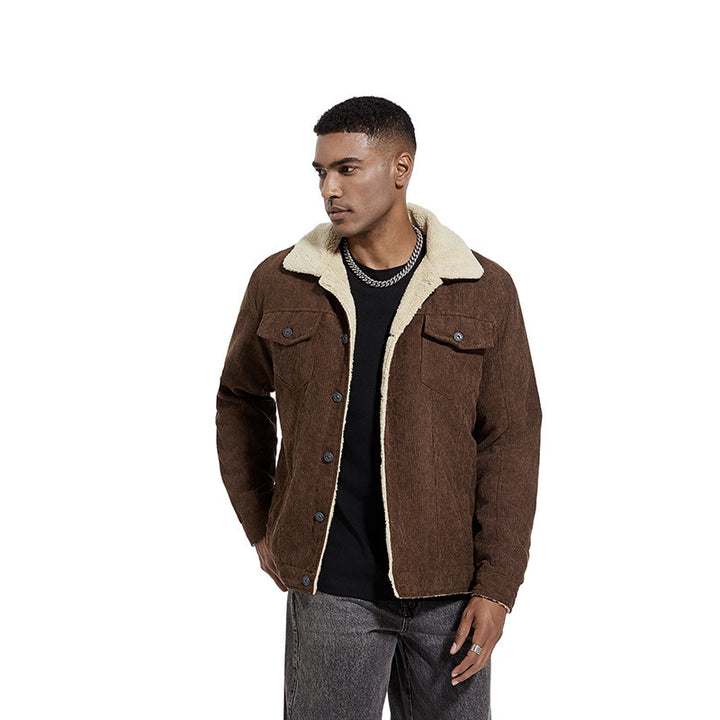 Herren Kordjacke mit weichem Teddyfutter Aliams