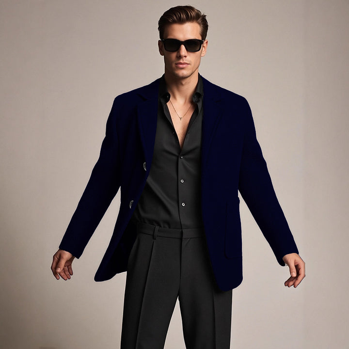 Herren eleganter strukturierter Blazer mit praktischen Taschen Aliams