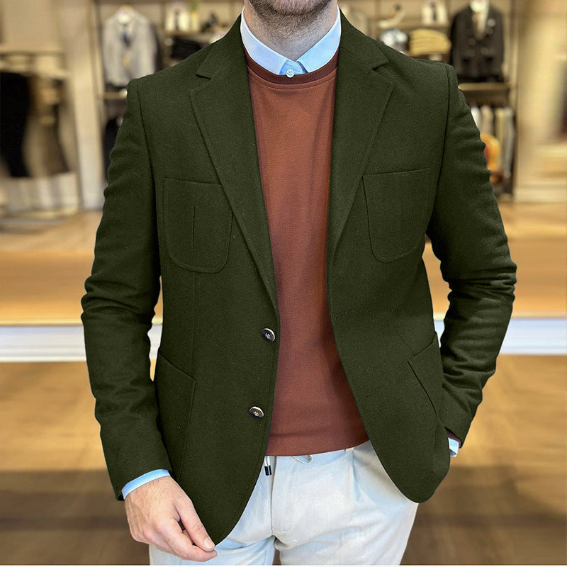 Herren elegantes Hybrid-Blazerjackett mit großen aufgesetzten Taschen und hochwertiger Verarbeitung Aliams