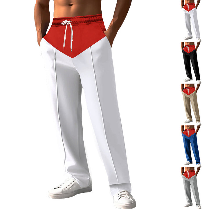 Herren Sportliche Freizeithose mit elastischem Bund und seitlichen Kontrasteinsätzen Aliams