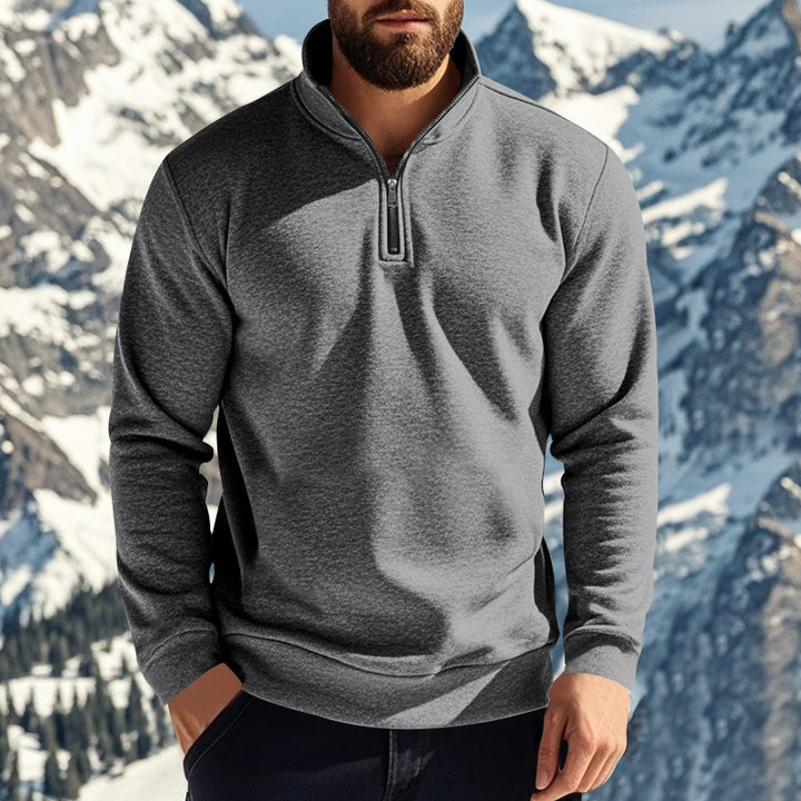 Herren Fleece-Pullover mit halbem Reißverschluss Aliams