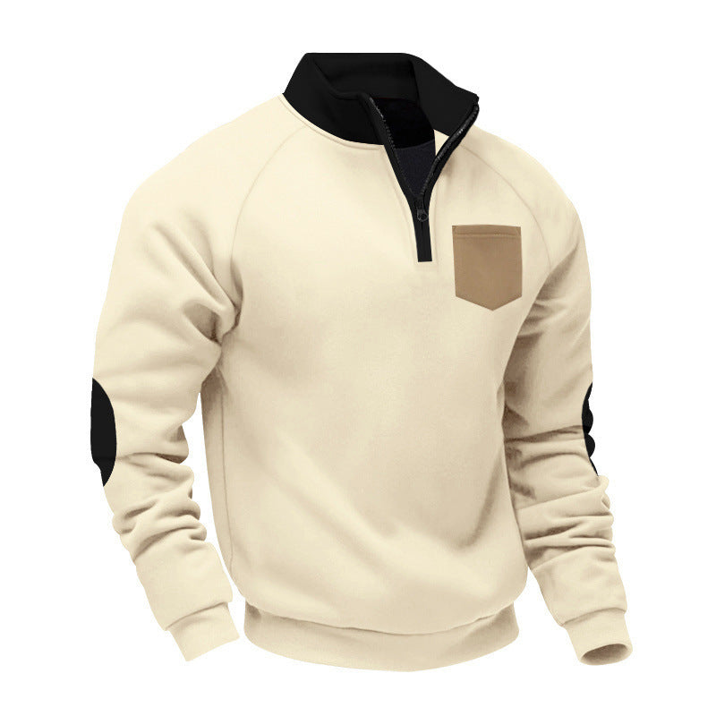 Herren Pullover mit Stehkragen und Reißverschluss Aliams