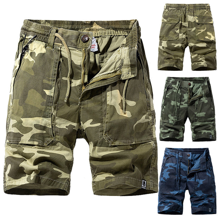 Herren Cargoshorts mit elastischem Bund und multifunktionalen Taschen Aliams