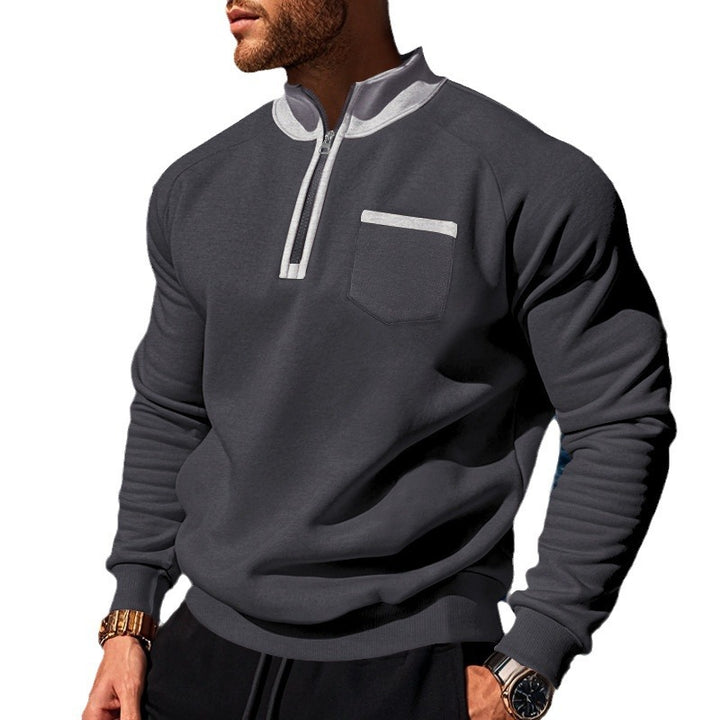 Herren Sweatshirt mit halbem Reißverschluss und feuchtigkeitsregulierendem Stoff Aliams