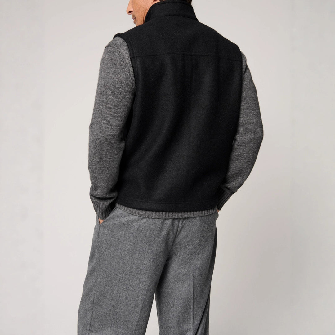 Herren robuste Weste aus hochwertiger Wolle mit zwei praktischen Taschen Aliams